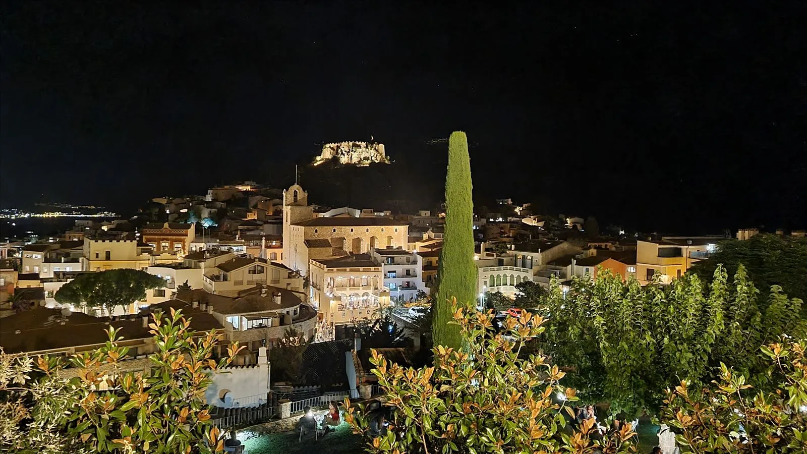 Begur town panorama with tower