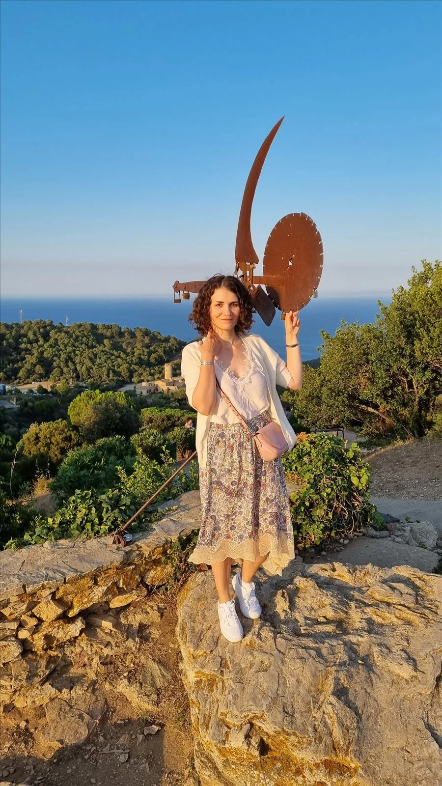 Girl in a floral dress in Begur