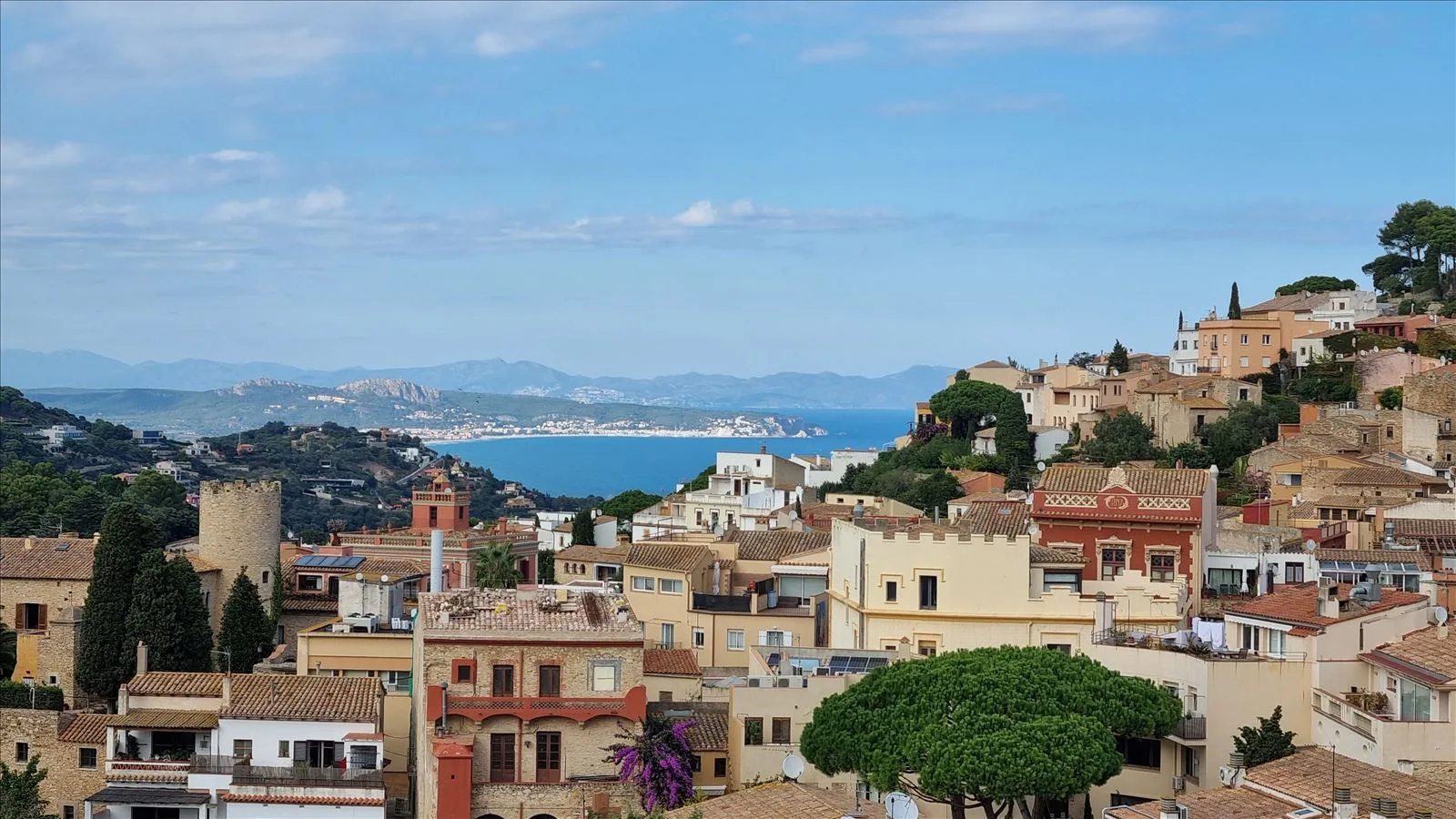 View of the sea from the hill above Begur
