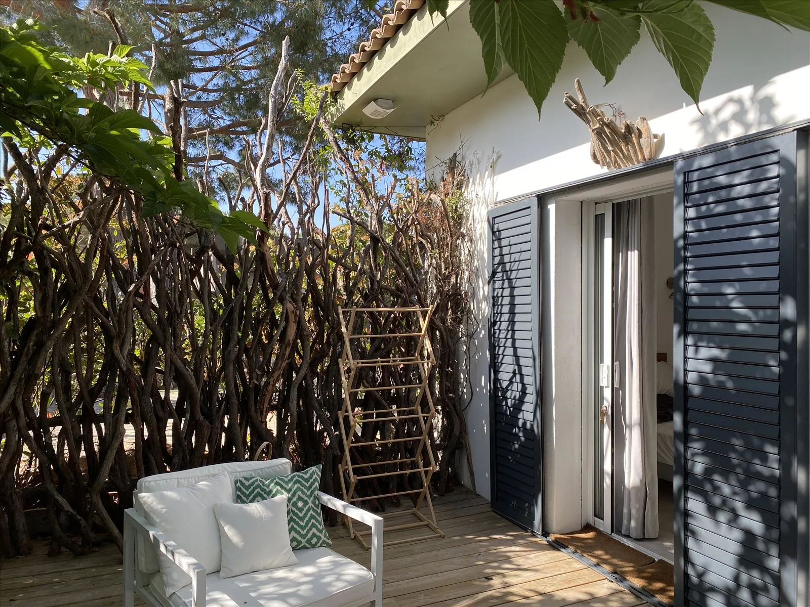 Wooden fence overlooking the garden