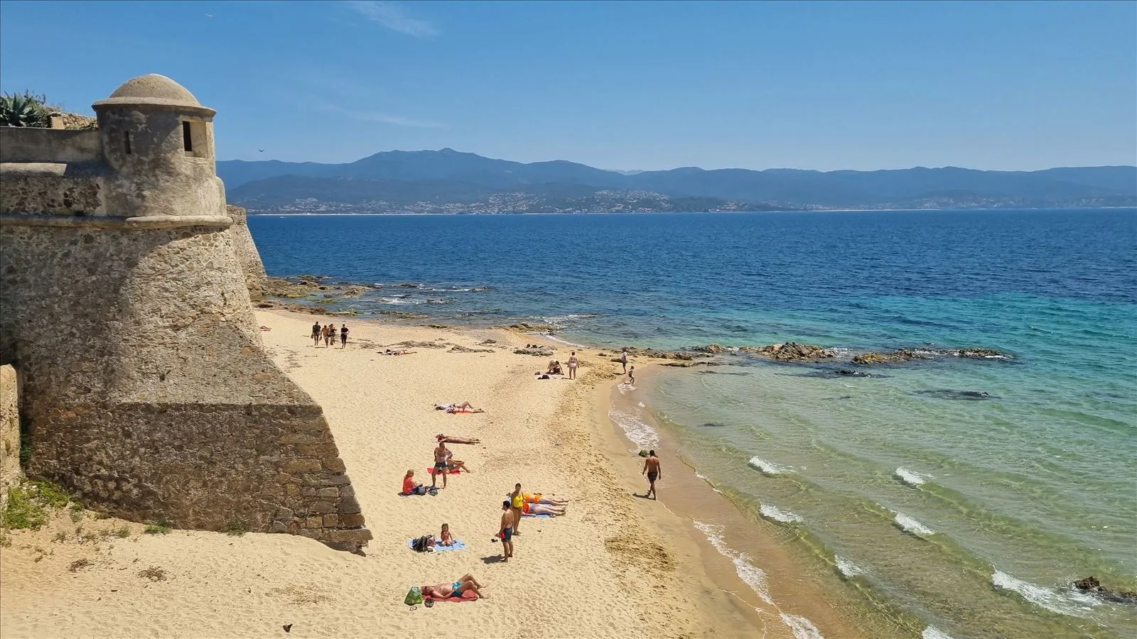 Citadel of Ajaccio with beach, Corsica
