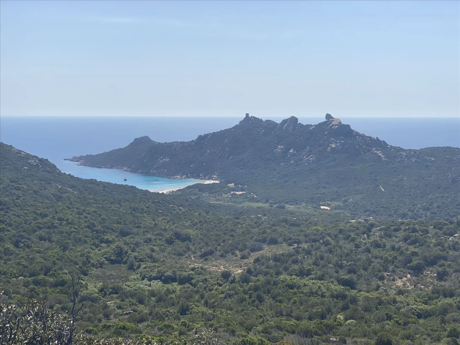 Mountain landscape with bay in Corsica