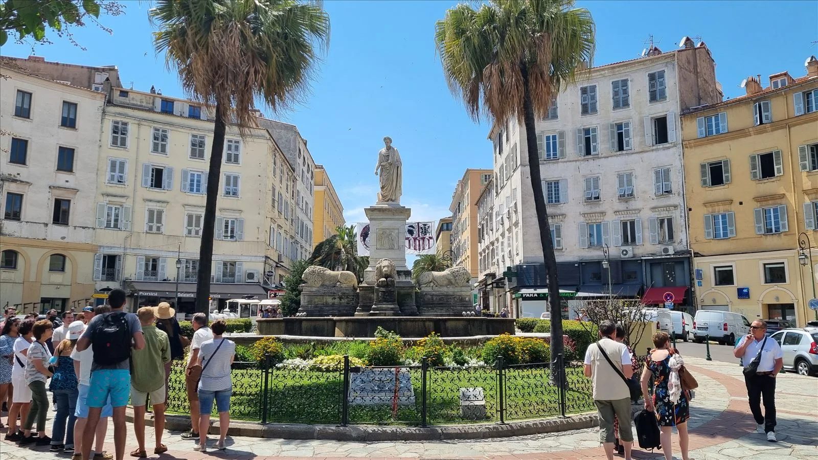 Square with fountain in Ajaccio center