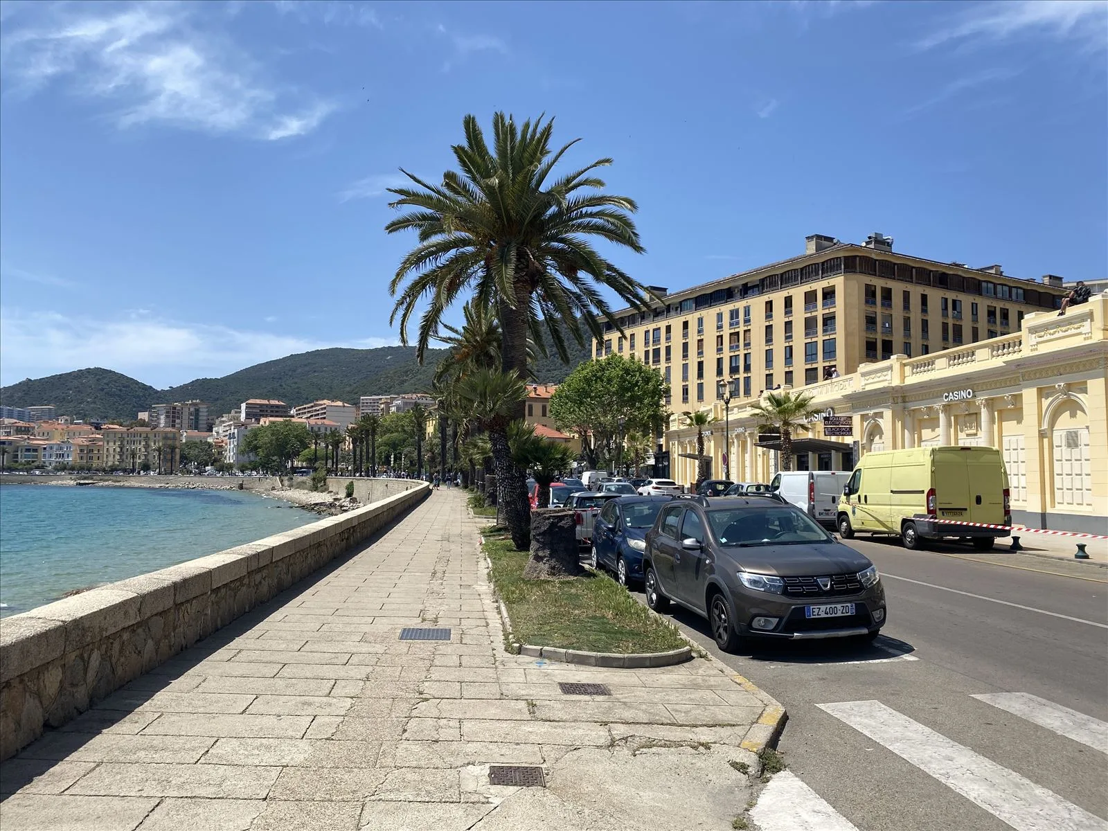 Waterfront street in downtown Ajaccio
