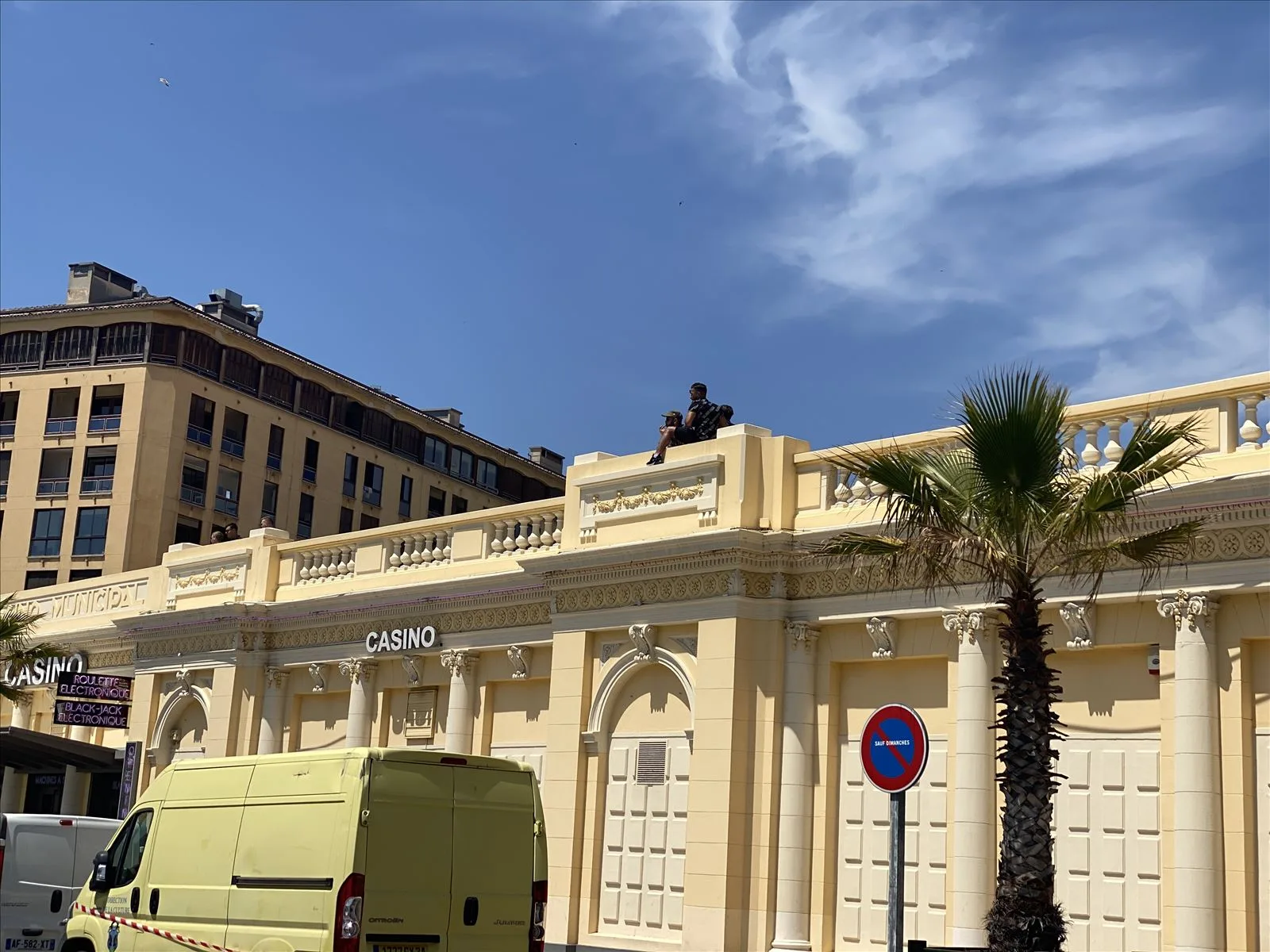 Columns of Prefettura in Ajaccio center