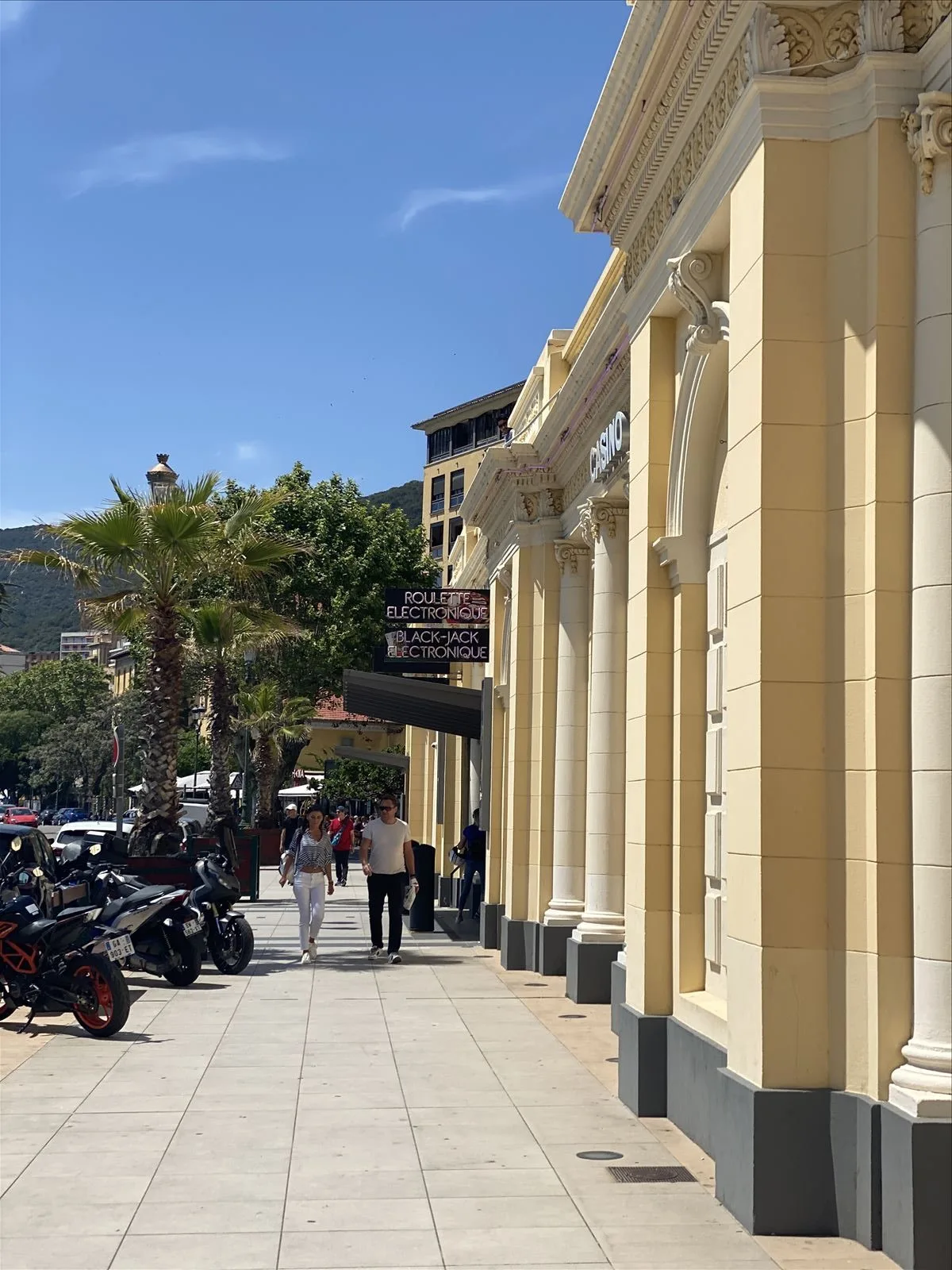 Palm-lined boulevard in Ajaccio