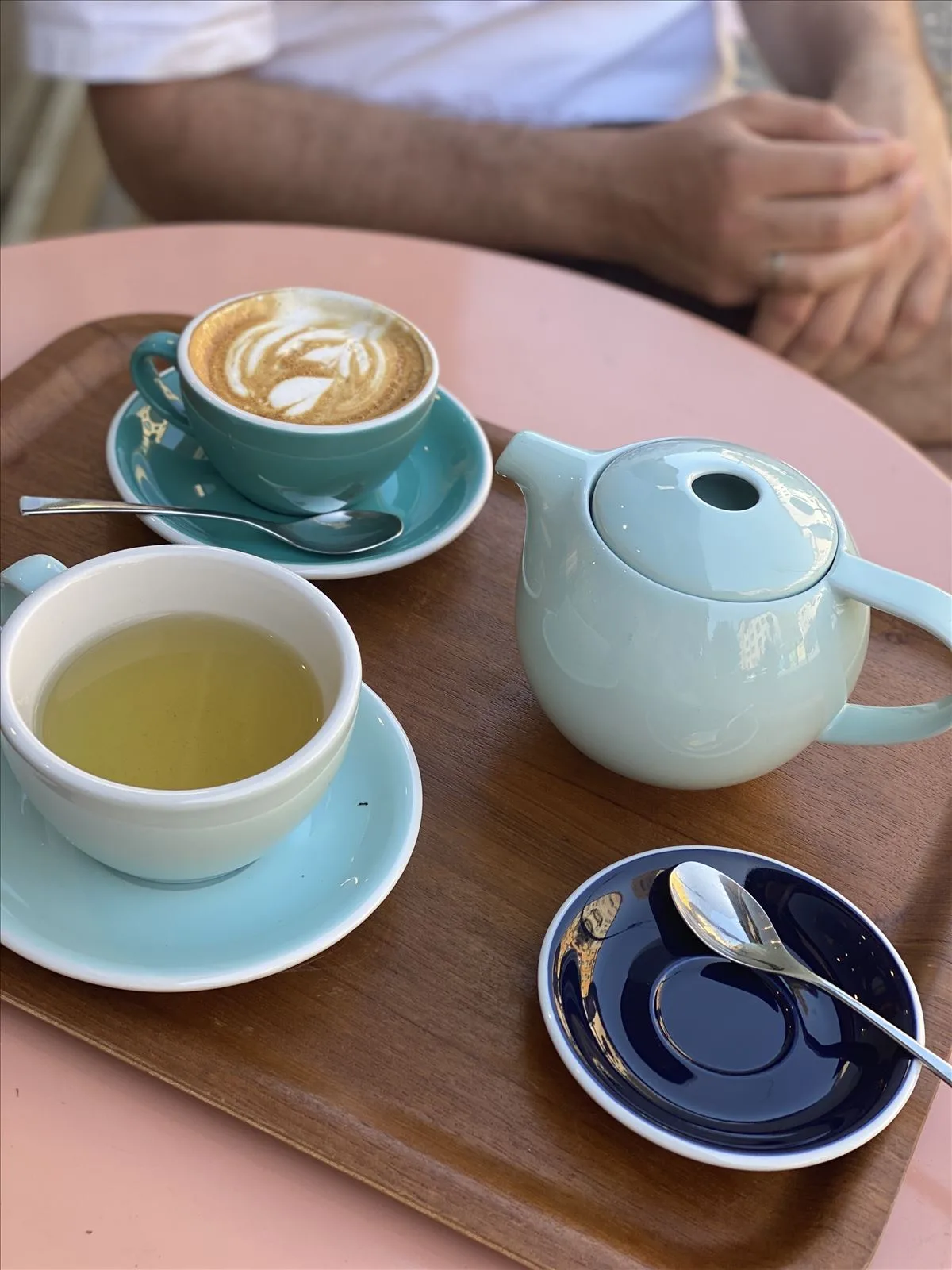 Cup of tea and sugar bowl in Ajaccio cafe