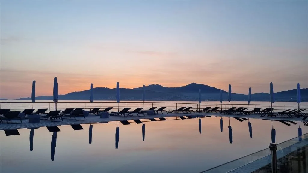 Sunset over the port of Porto-Vecchio