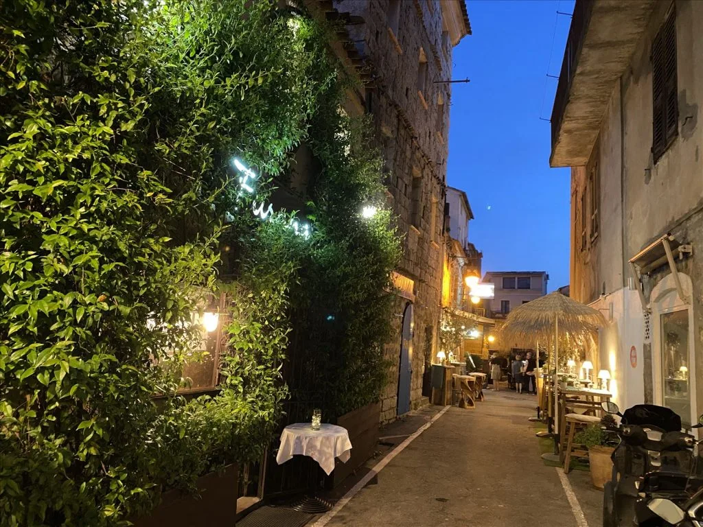 Evening street of old Porto-Vecchio