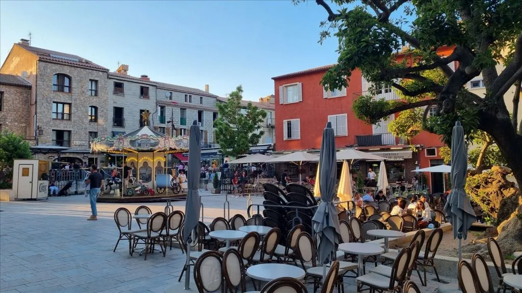 Café in the square of old Porto-Vecchio