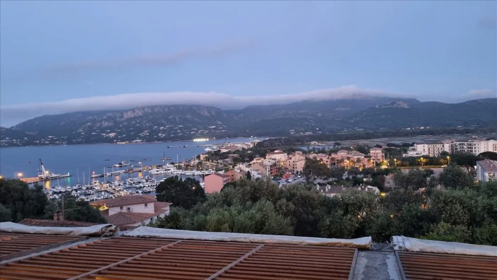 Porto-Vecchio bay panorama in the evening