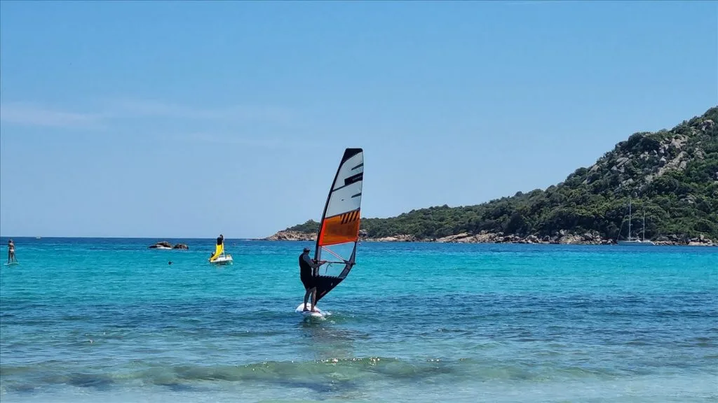 Windsurfing in Corsican bay