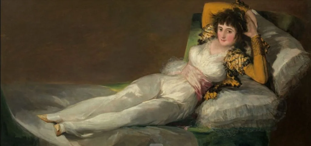 Painting La Maja Desnuda by Goya, Prado Museum