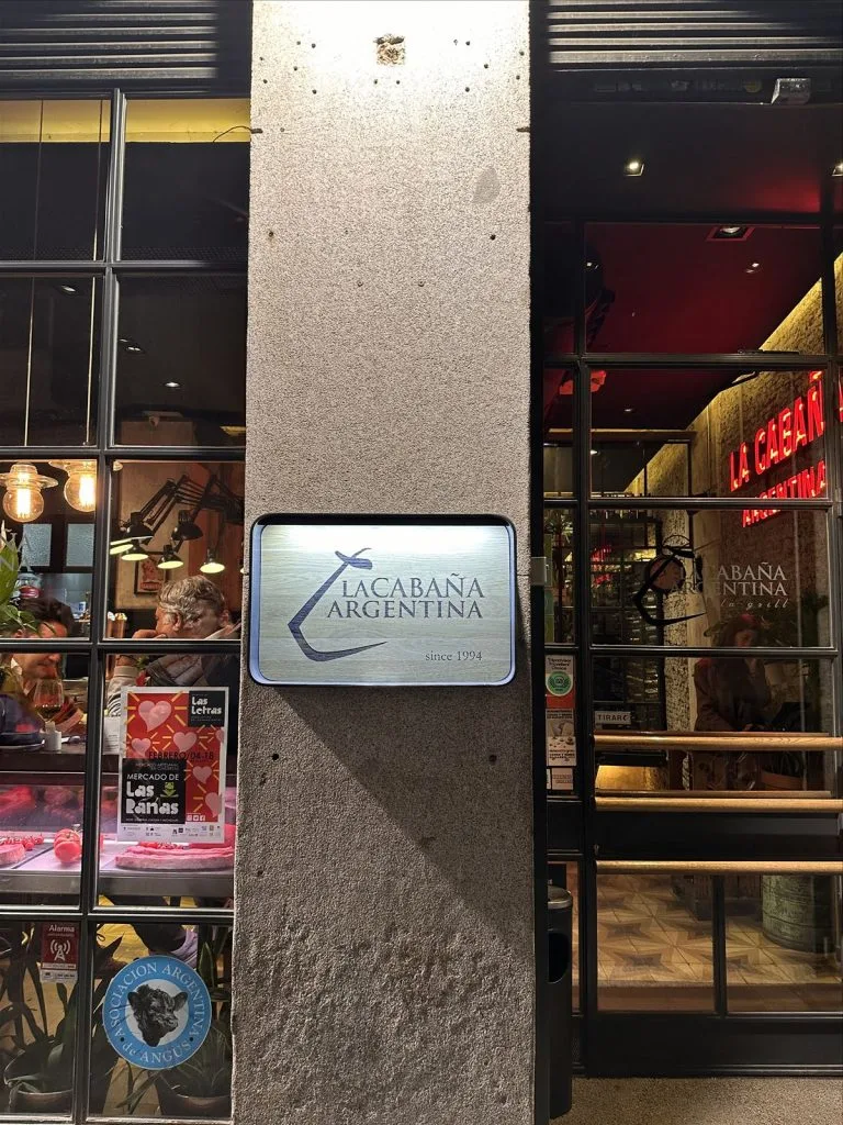 Meat restaurant window in Madrid