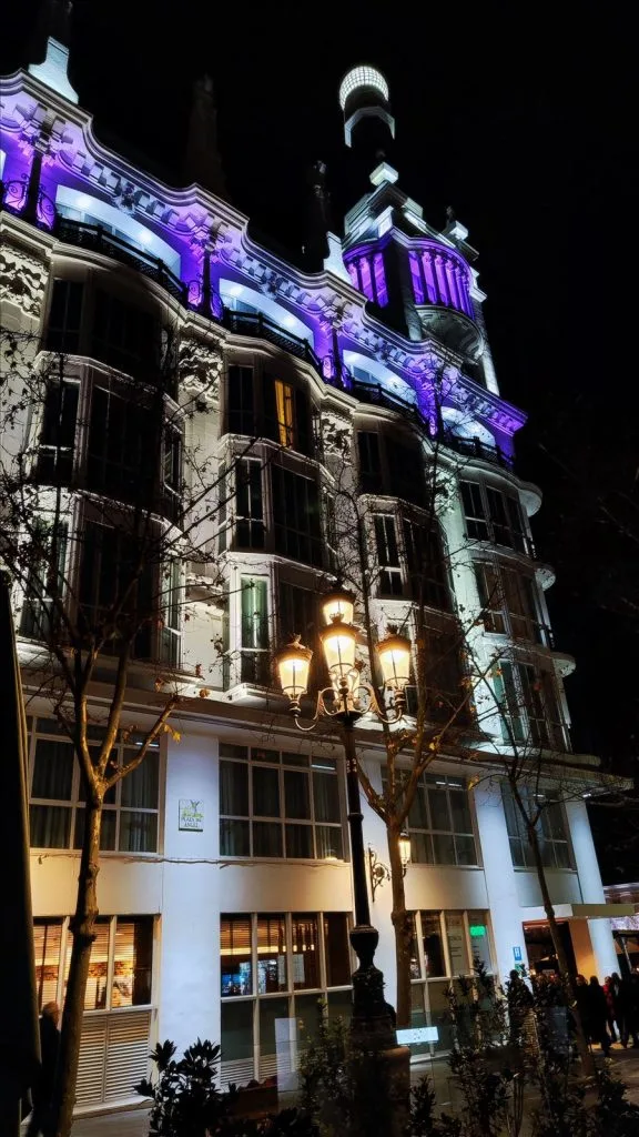 Night bar on central Madrid street