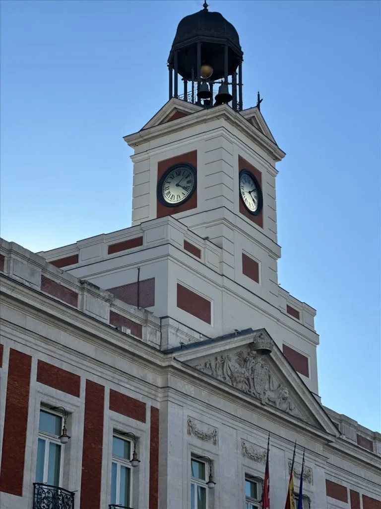 Clock tower at Puerta del Sol, Madrid