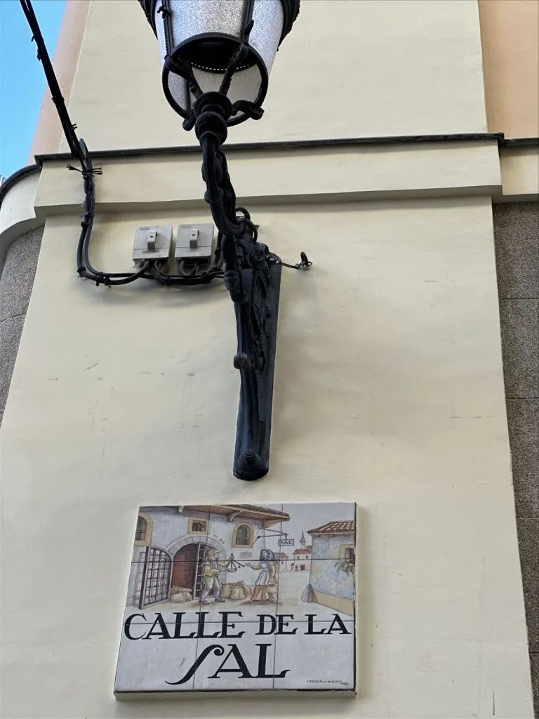 Street equipment and wall in Madrid