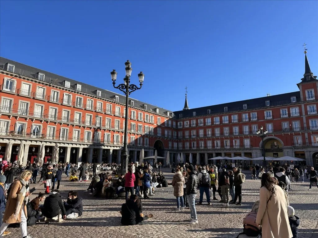 Plaza Mayor in Madrid, tourists