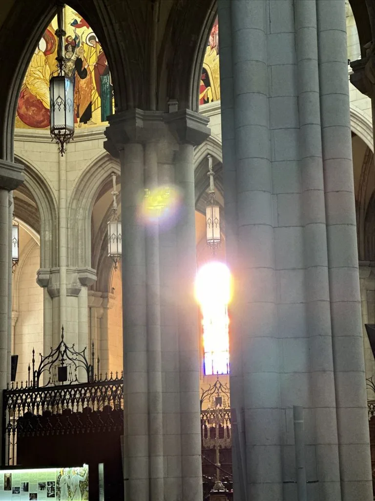 Stained glass in Almudena Cathedral