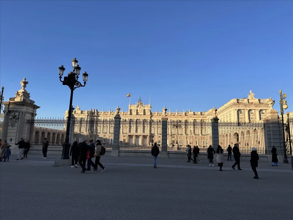 Square in front of Royal Palace in Madrid