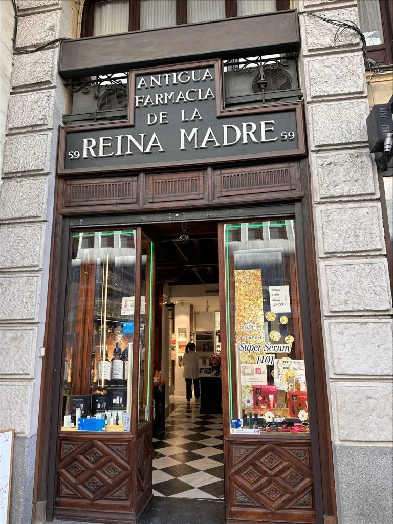Reina Madre restaurant sign in Madrid