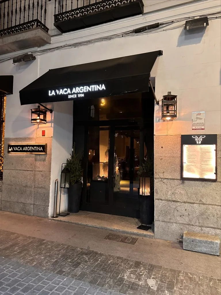 Entrance to La Violetera restaurant in Madrid