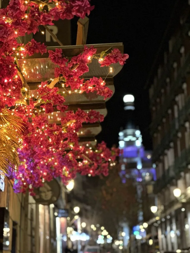 Christmas lights on the streets of Madrid