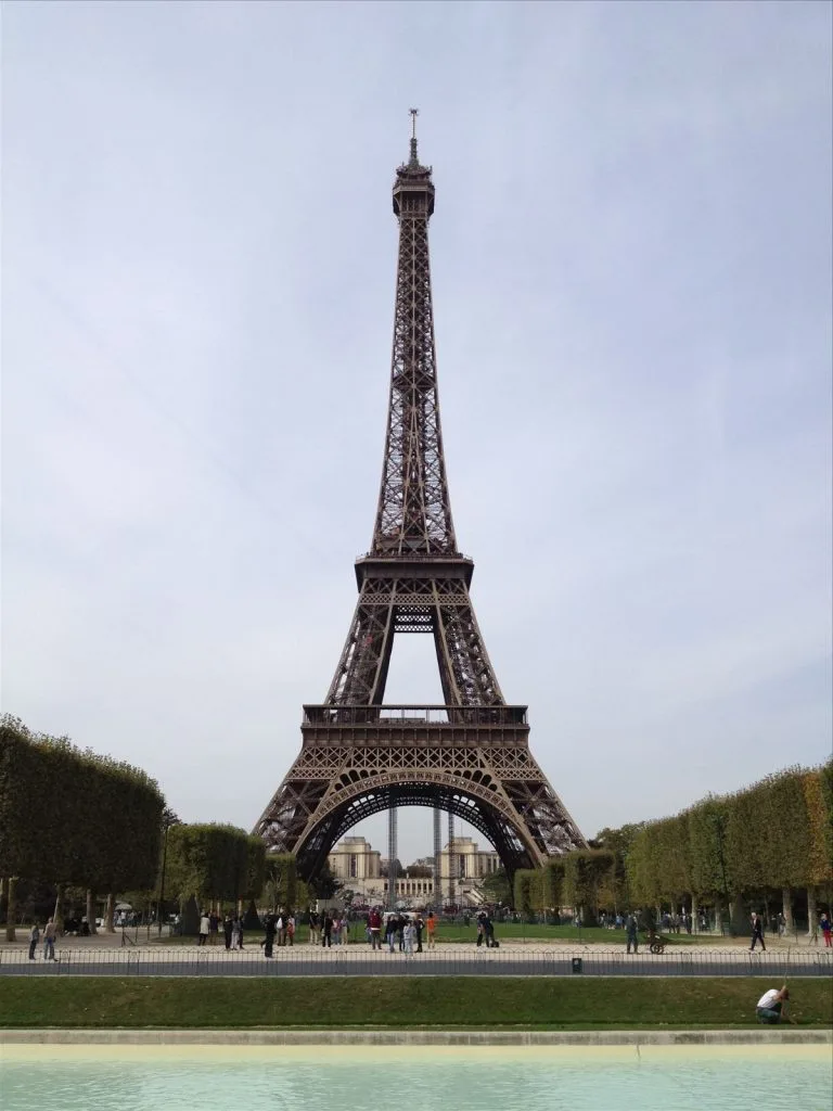 Eiffel Tower in the distance from Champ de Mars