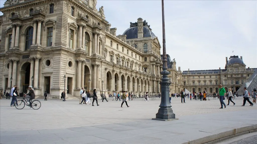 Facade of the Louvre with colonnade in Paris