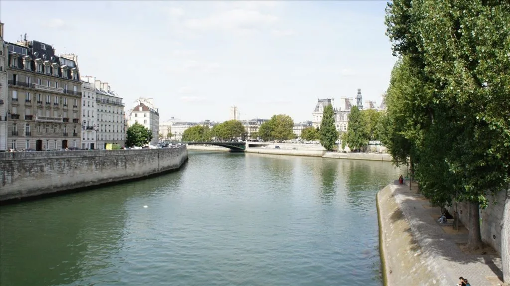 Seine waterfront with bridge in Paris