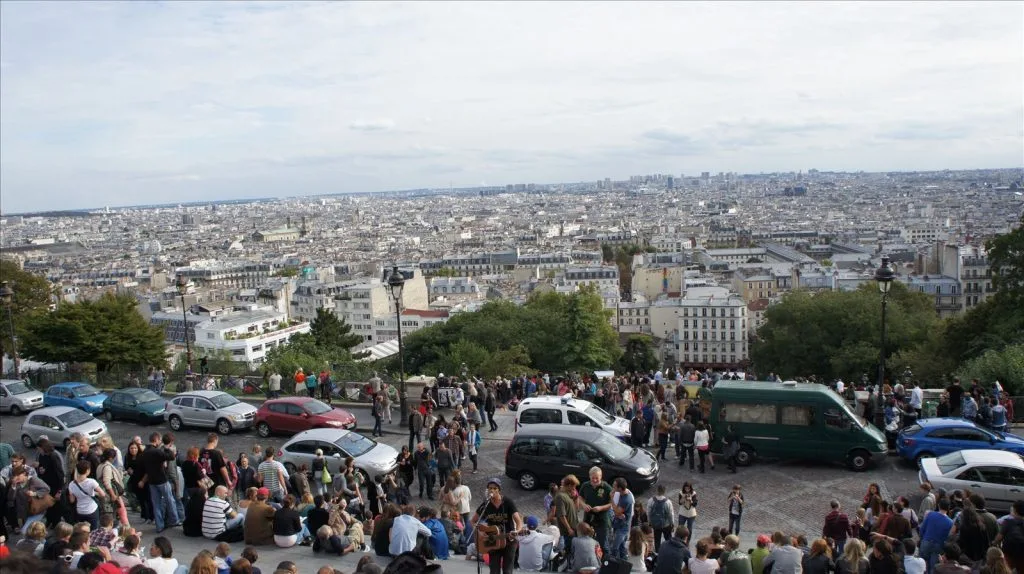 Close-up of white domes of Sacré-Cœur