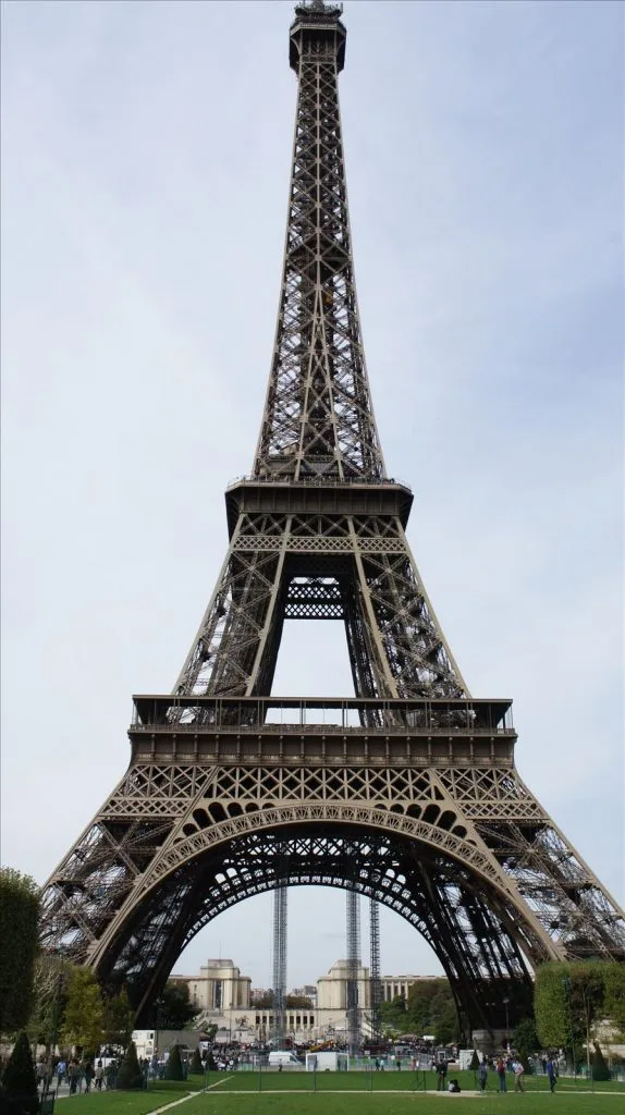 Steel arches of the first floor of the Eiffel Tower