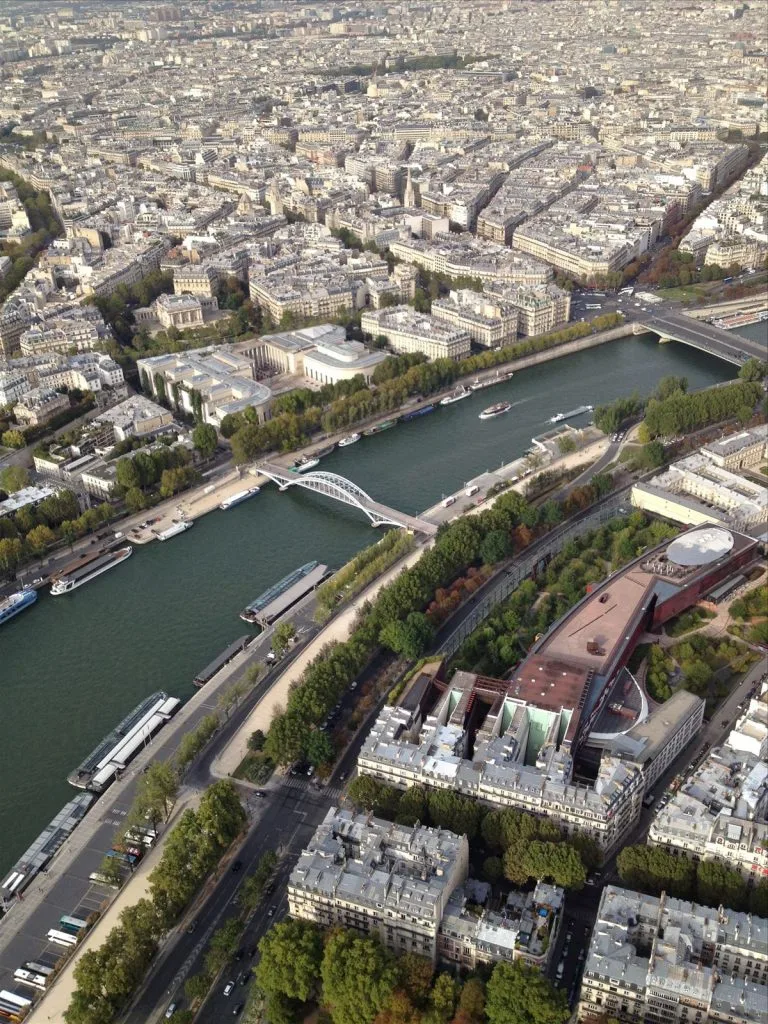 Paris and Seine panorama from Eiffel Tower