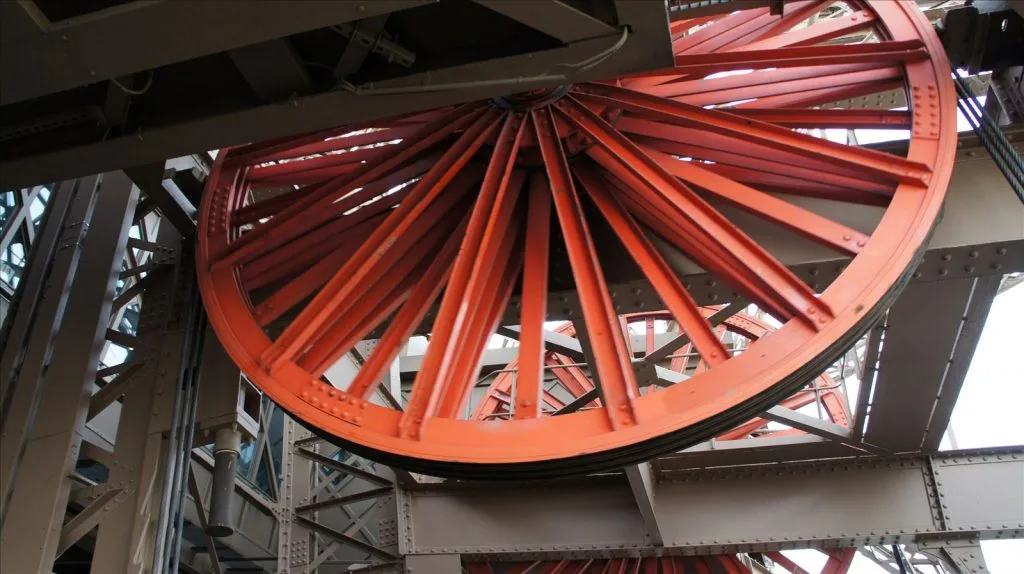 Eiffel Tower from below, details of arches