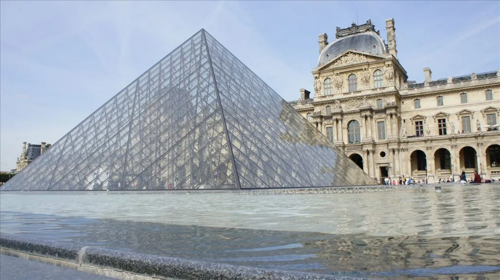 Glass pyramid of the Louvre in Paris