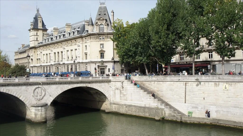 Seine waterfront from a bridge in Paris