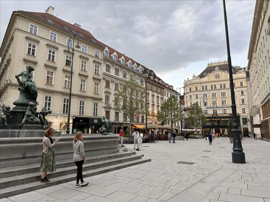 Albertinaplatz with monument in Vienna