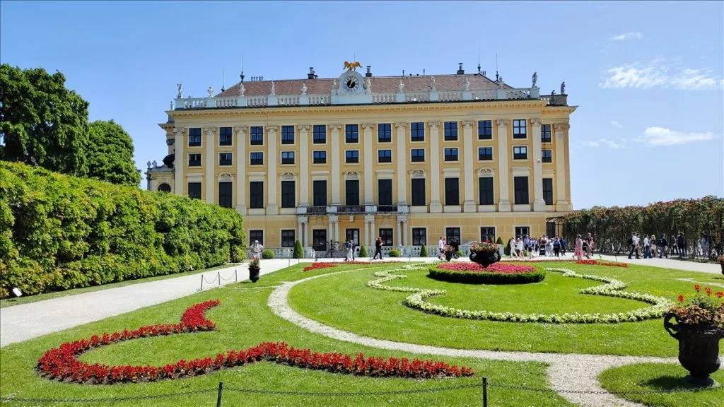 Schönbrunn Palace and formal garden in Vienna