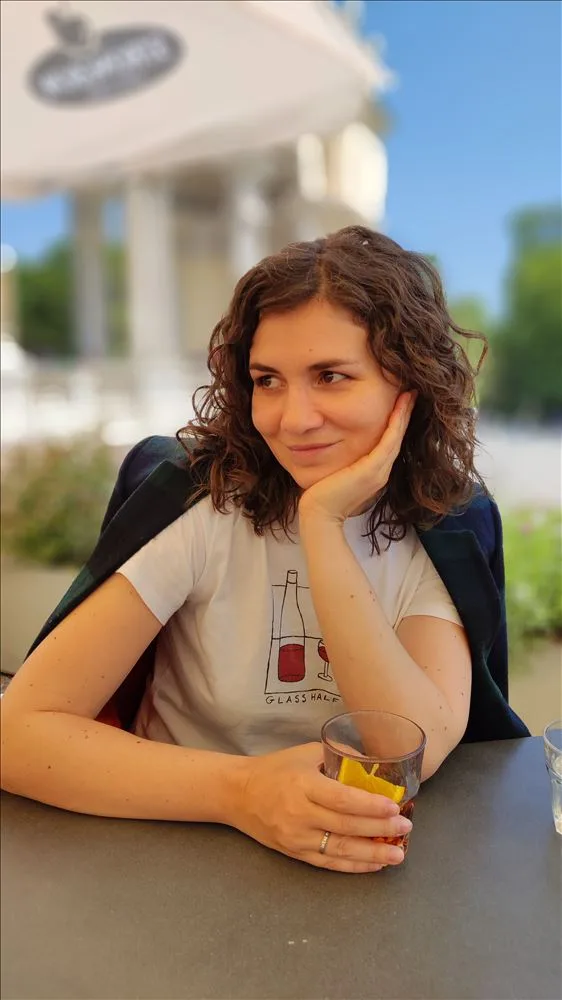 Woman in contemplation in a café in Vienna