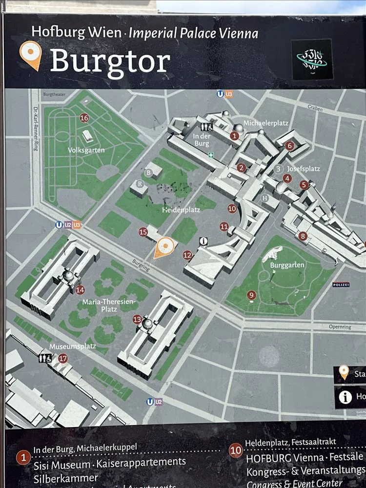 Map of Hofburg area in Vienna
