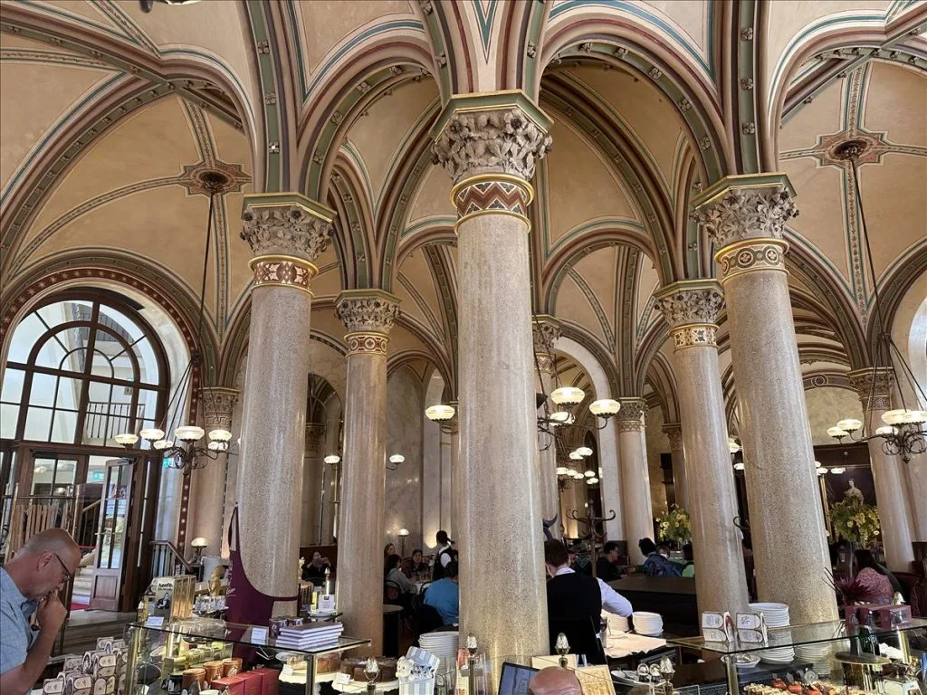 Interior of Café Central in Vienna with arches