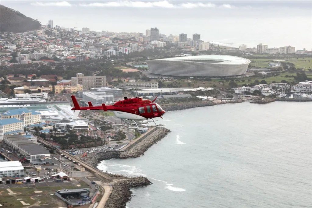 Cape Town coastline from a helicopter