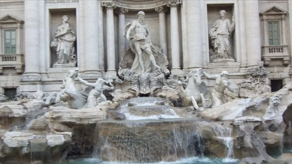 Trevi Fountain with sculptures, Rome