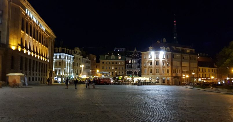 Riga: main square night time
